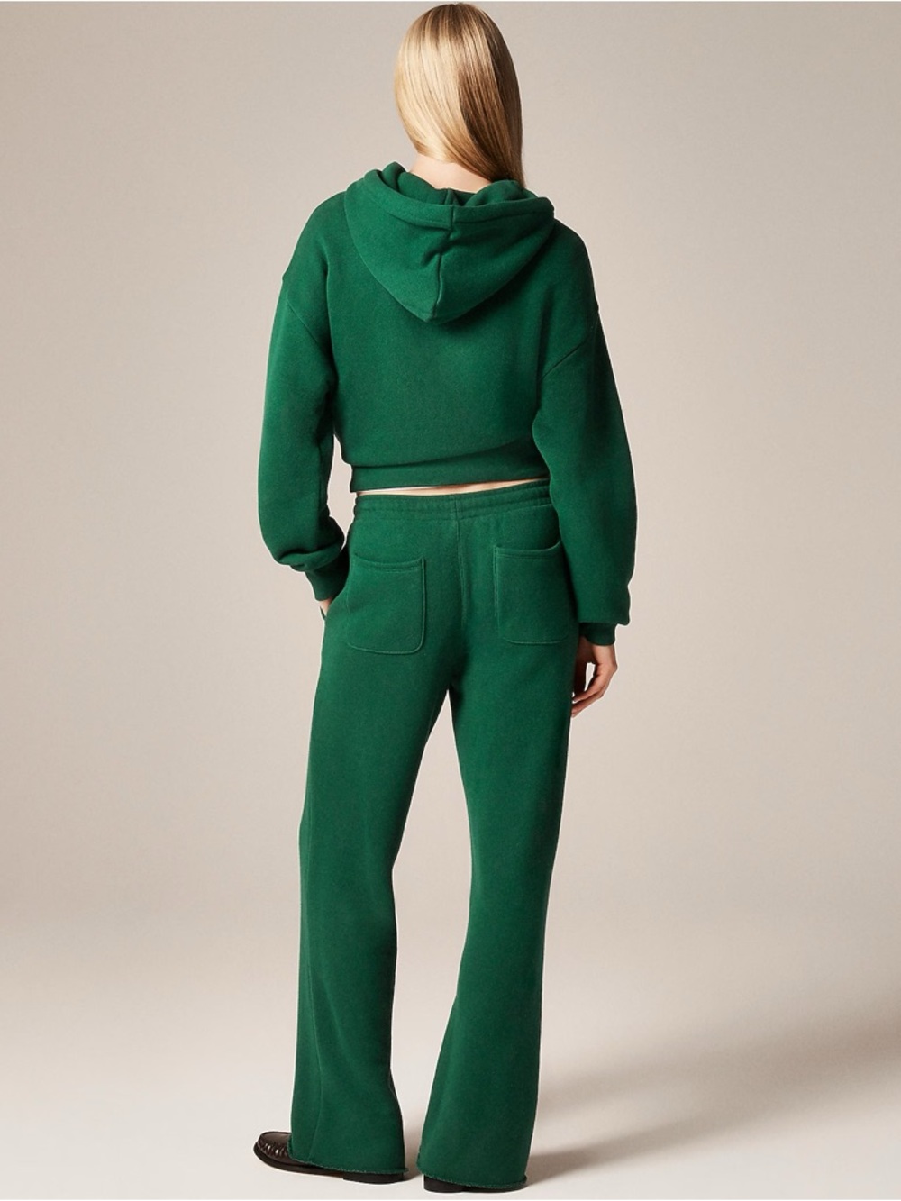 NWT J Crew Heritage Terry Wide Leg Sweatpant Midnight Foliage Size Large - Picture 2 of 6